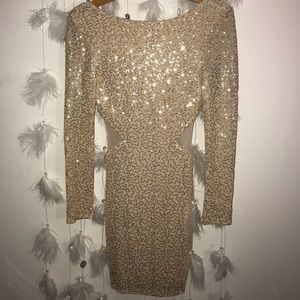 Gold sequin dress